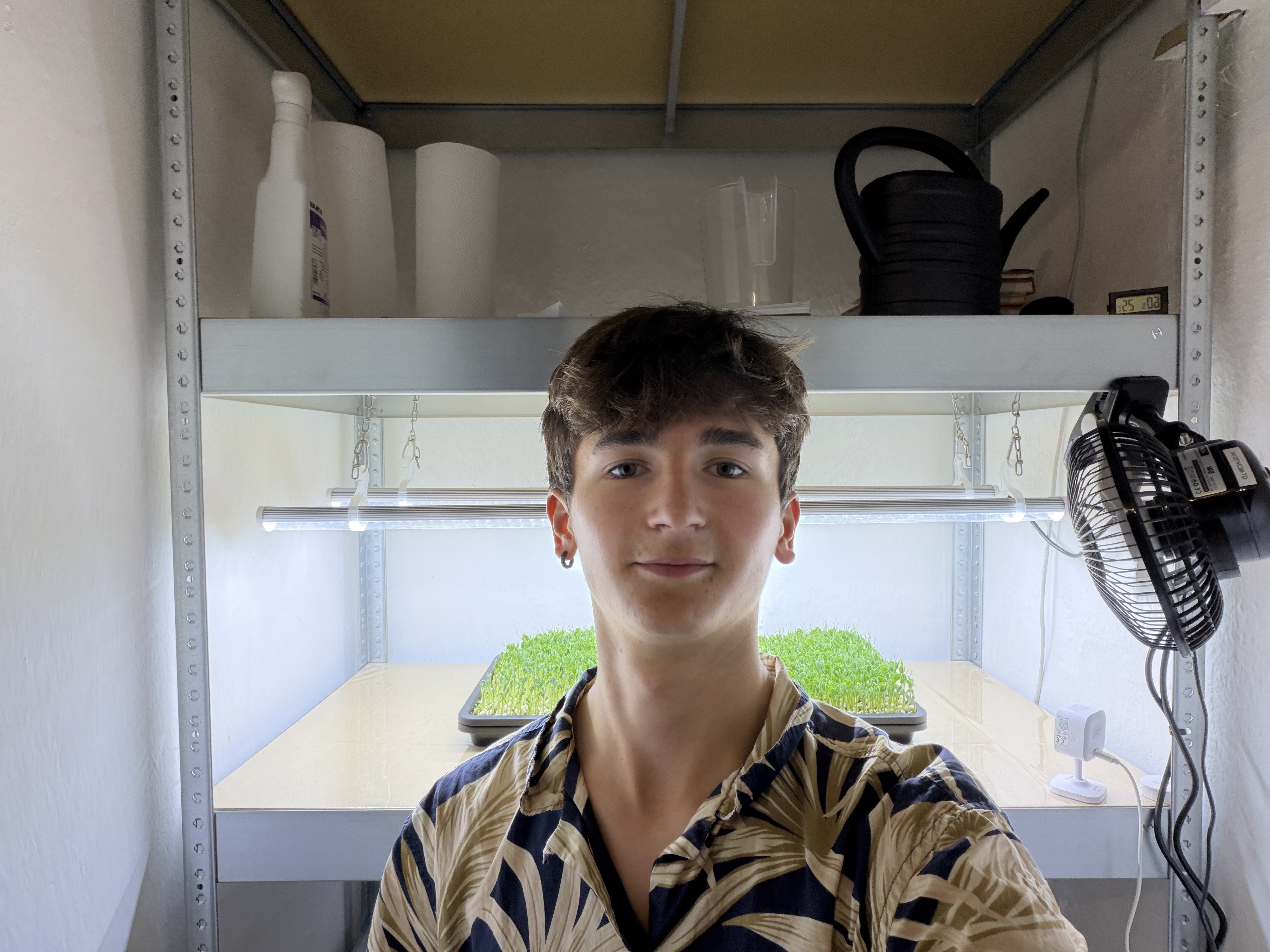 Maximilián pri pestovaní microgreens v Ladcoch